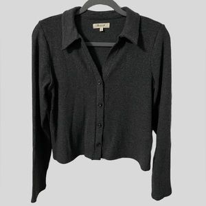 Madewell gray button-up cardigan sweater—size small